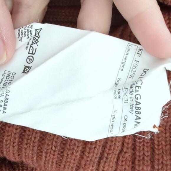 Dolce & Gabbana Rib Knit Wool Sweater Made in Italy Size XS/S Button Neck FLAWED - Picture 7 of 10